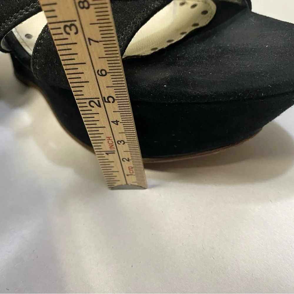 Yves Saint Laurent YSL Platform Wedge Heels Size 8 Suede Rive Gauche Designer